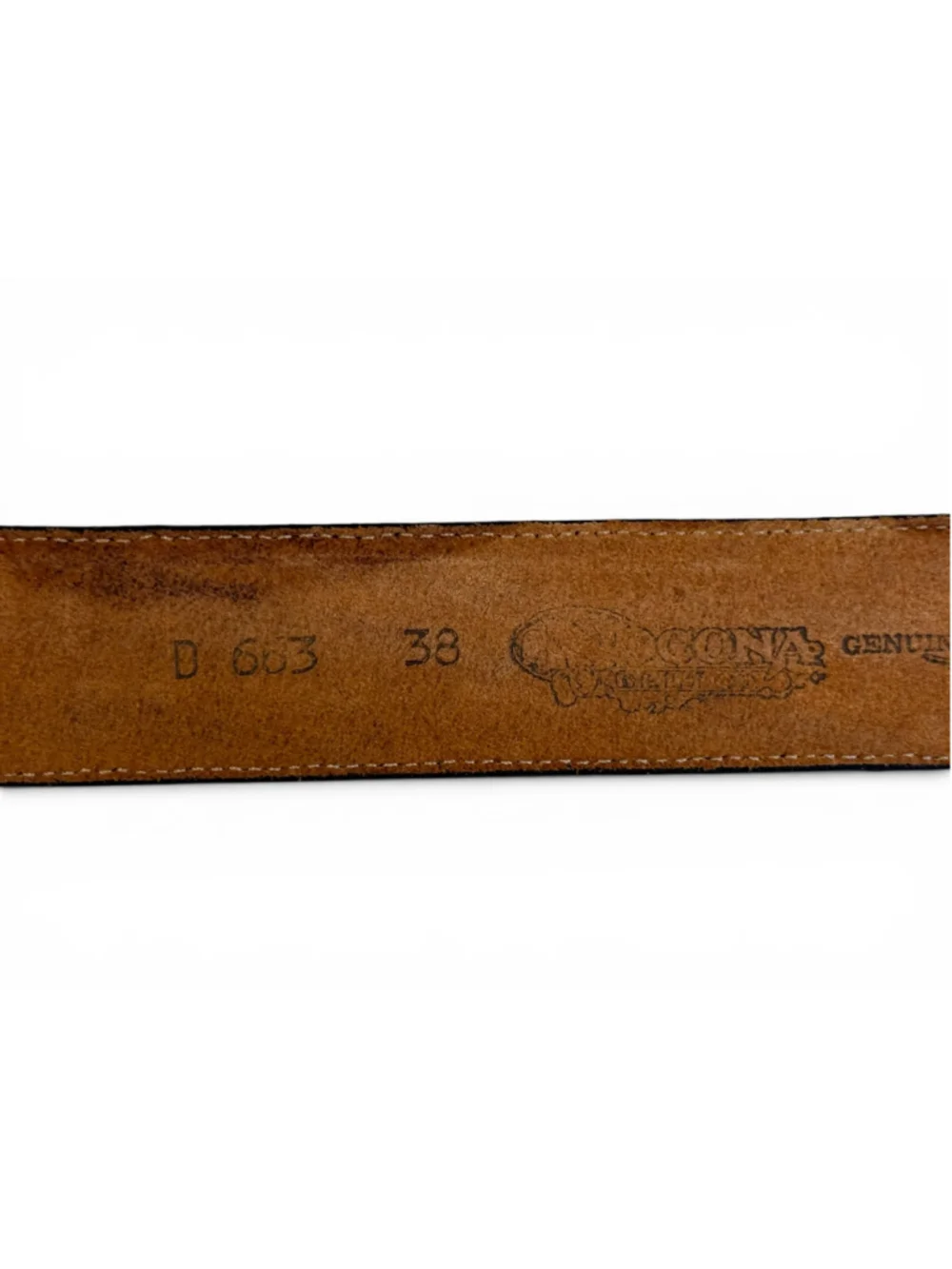 Vtg 80s-90s Nocona Genuine Lizard Skin Western Belt Brown Sz 38 Removable Buckle